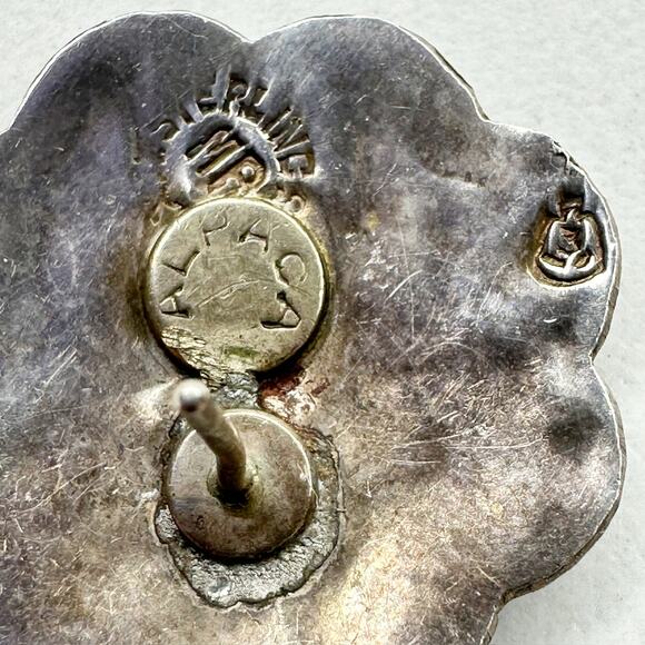 Vintage Alpaca Mexico Sterling Silver 925 MR Abalone Flower Earrings ✨ - Picture 5 of 14